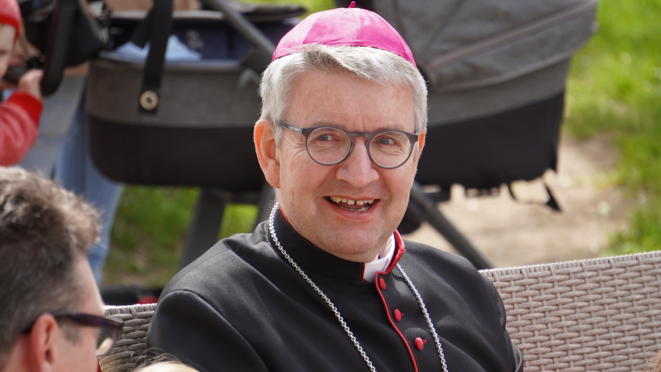 Bischof Kohlgraf hatte sichtlich Freude bei seinem Kita-Besuch