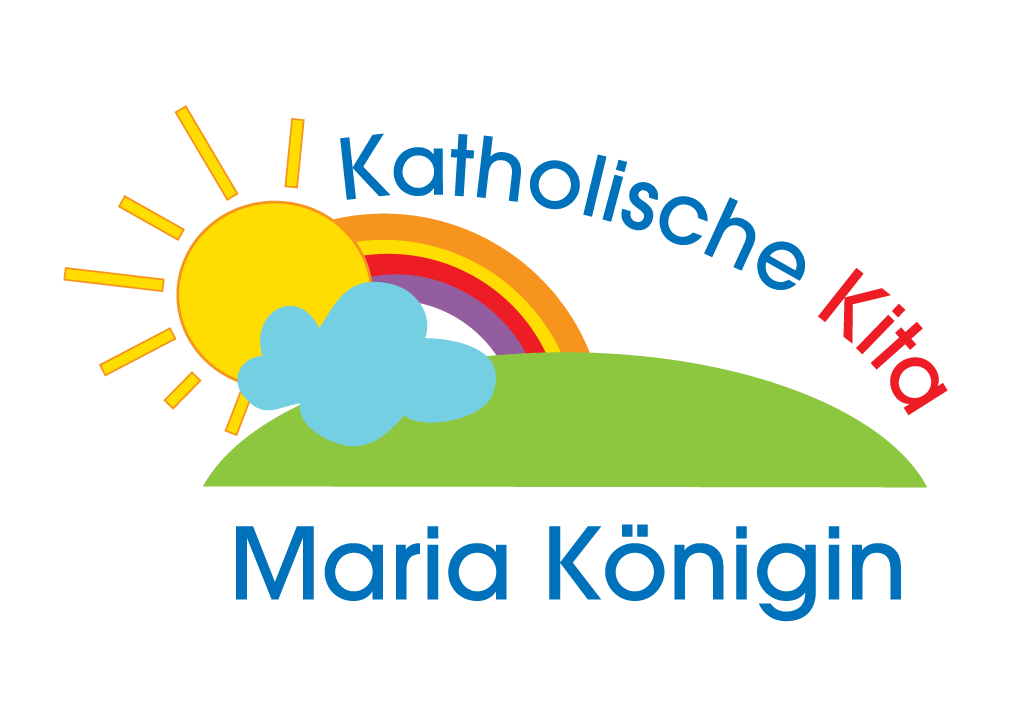 buntes Logo einer Kita mit Sonne, Regenbogen und Name der Ktia