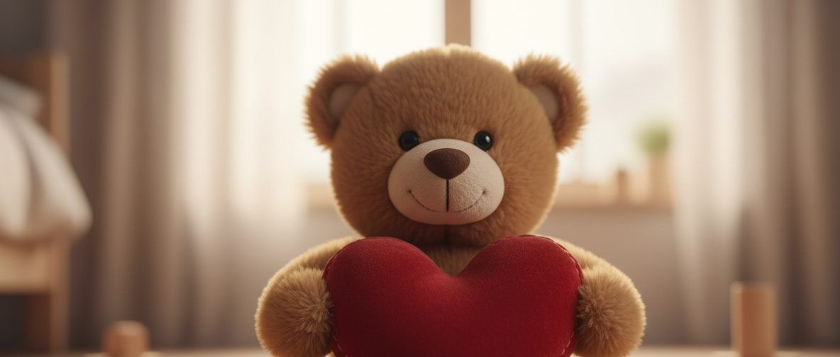 Teddbär mit rotem Herz