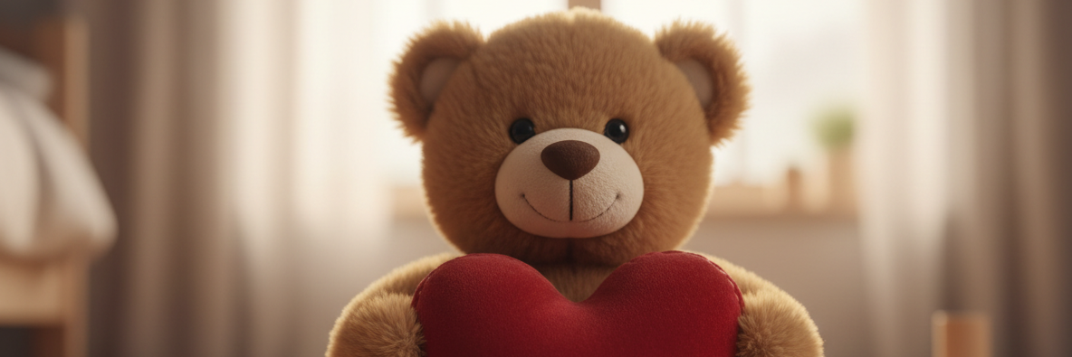 Teddbär mit rotem Herz