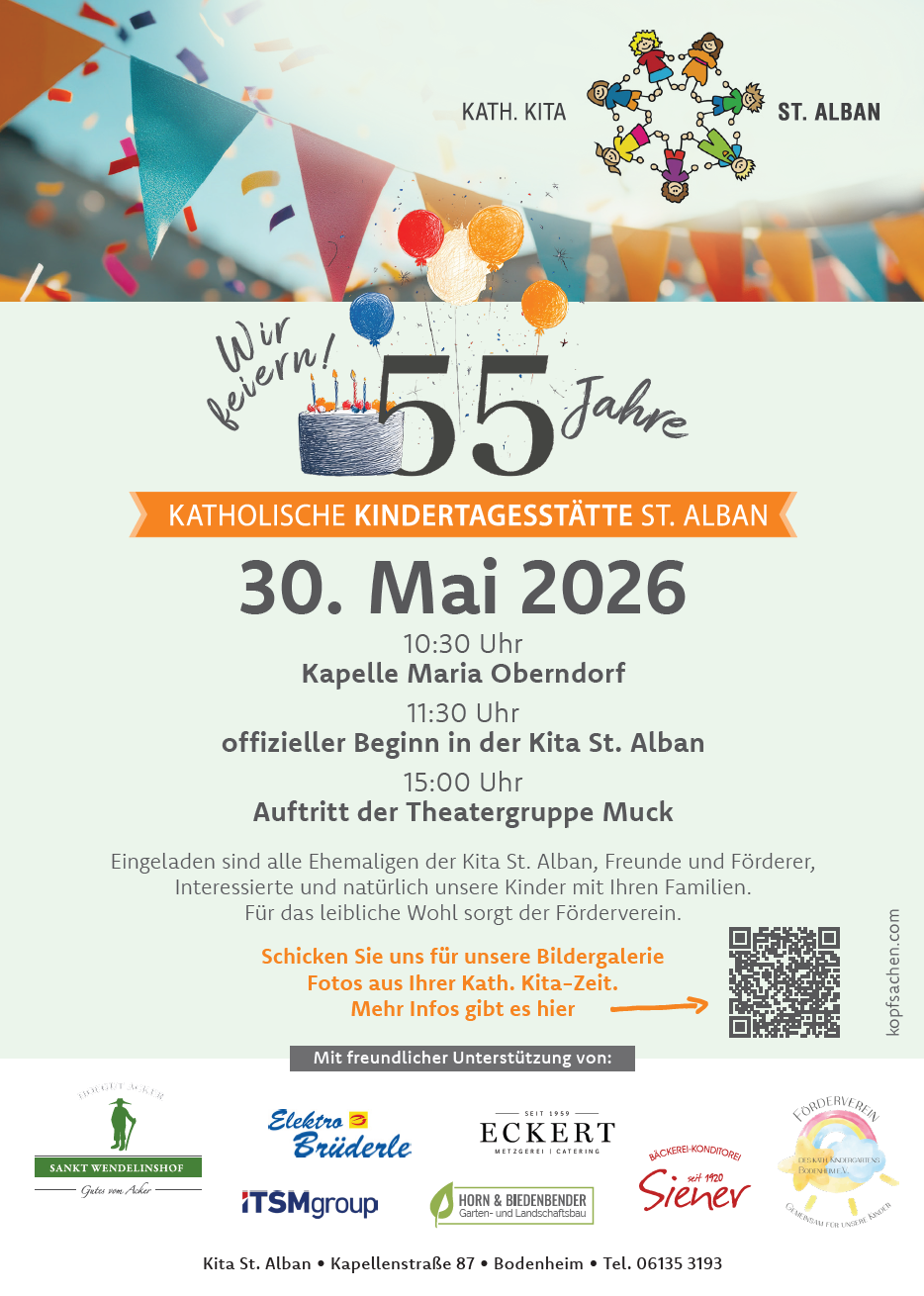Mintgründer Flyer mit Bekjanntmachung zukm Jubiläumsfest am 30.05.2026