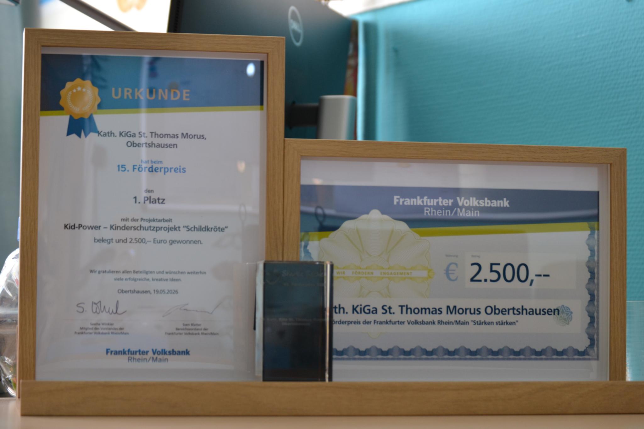2 Bilderrahmen, Förderpreis Volksbank