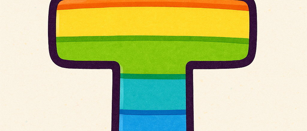 Kreuz in Regenbogenfarben